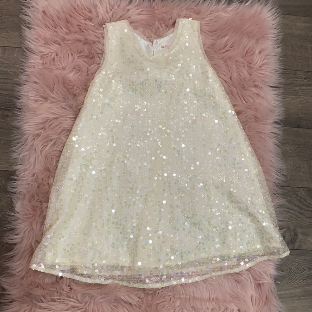 Cat & Jack cream color with sequins little girls dress!